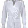 FINLEY Sid Poplin Shirt In White Tops