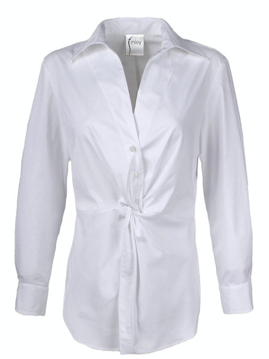 FINLEY Sid Poplin Shirt In White Tops