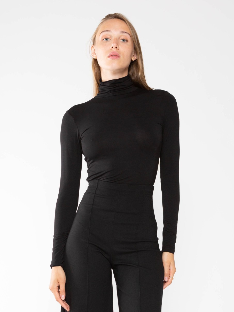 RIPLEY RADER Long Sleeve Turtleneck Top In Black Matching Sets