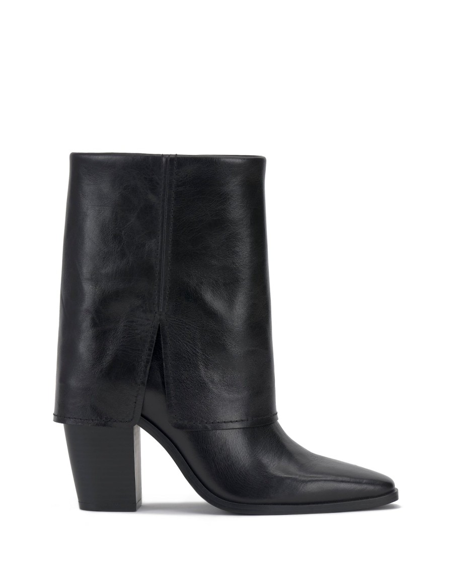 VINCE CAMUTO Alolison Leather Bootie In Black Boots And Booties