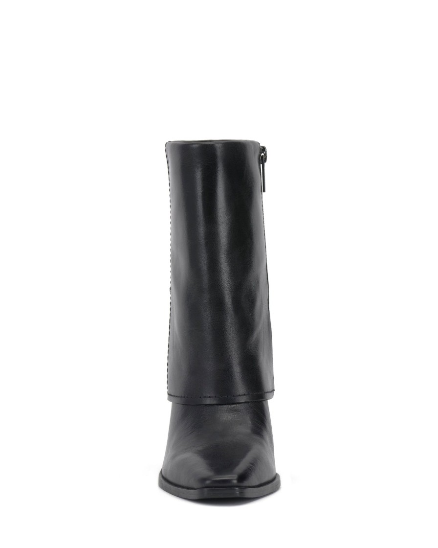 VINCE CAMUTO Alolison Leather Bootie In Black Boots And Booties