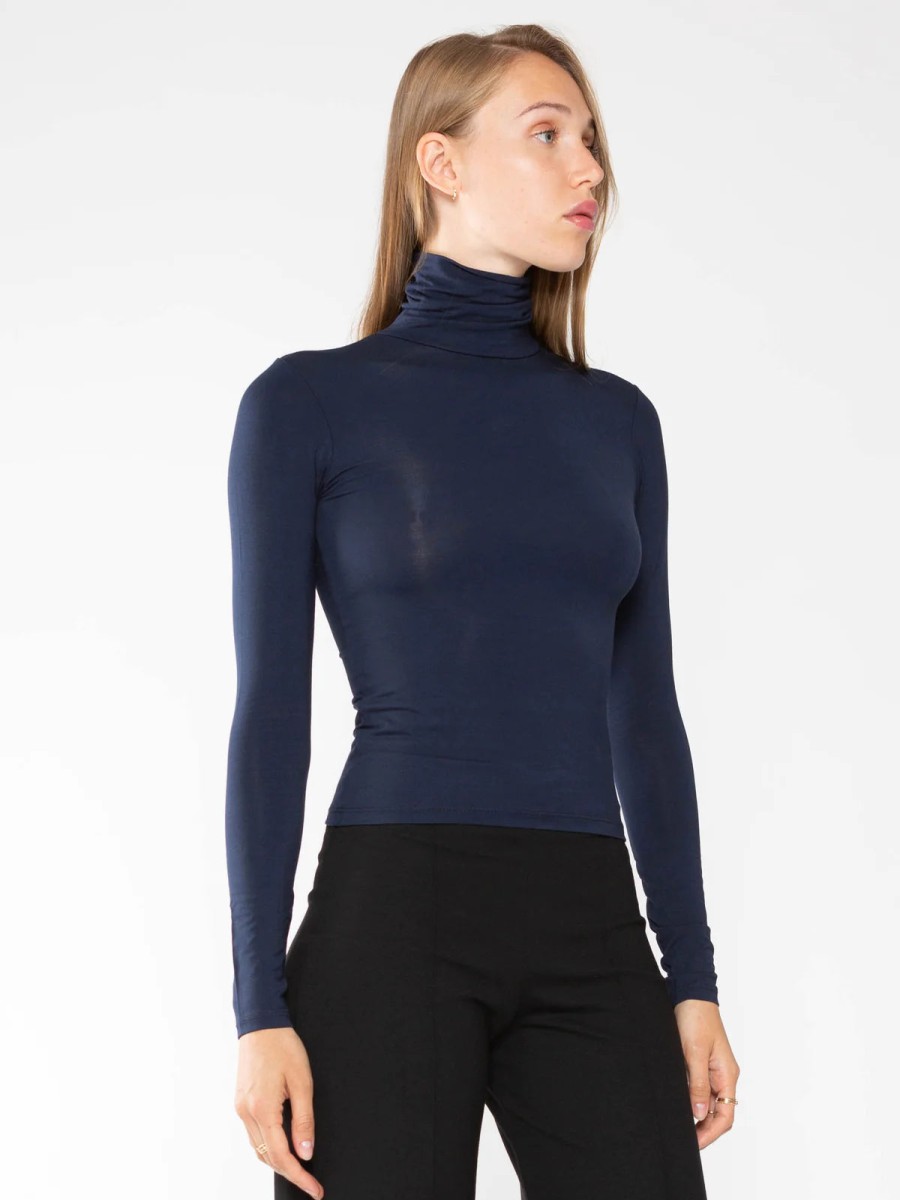 RIPLEY RADER Long Sleeve Turtleneck Top In Navy Matching Sets