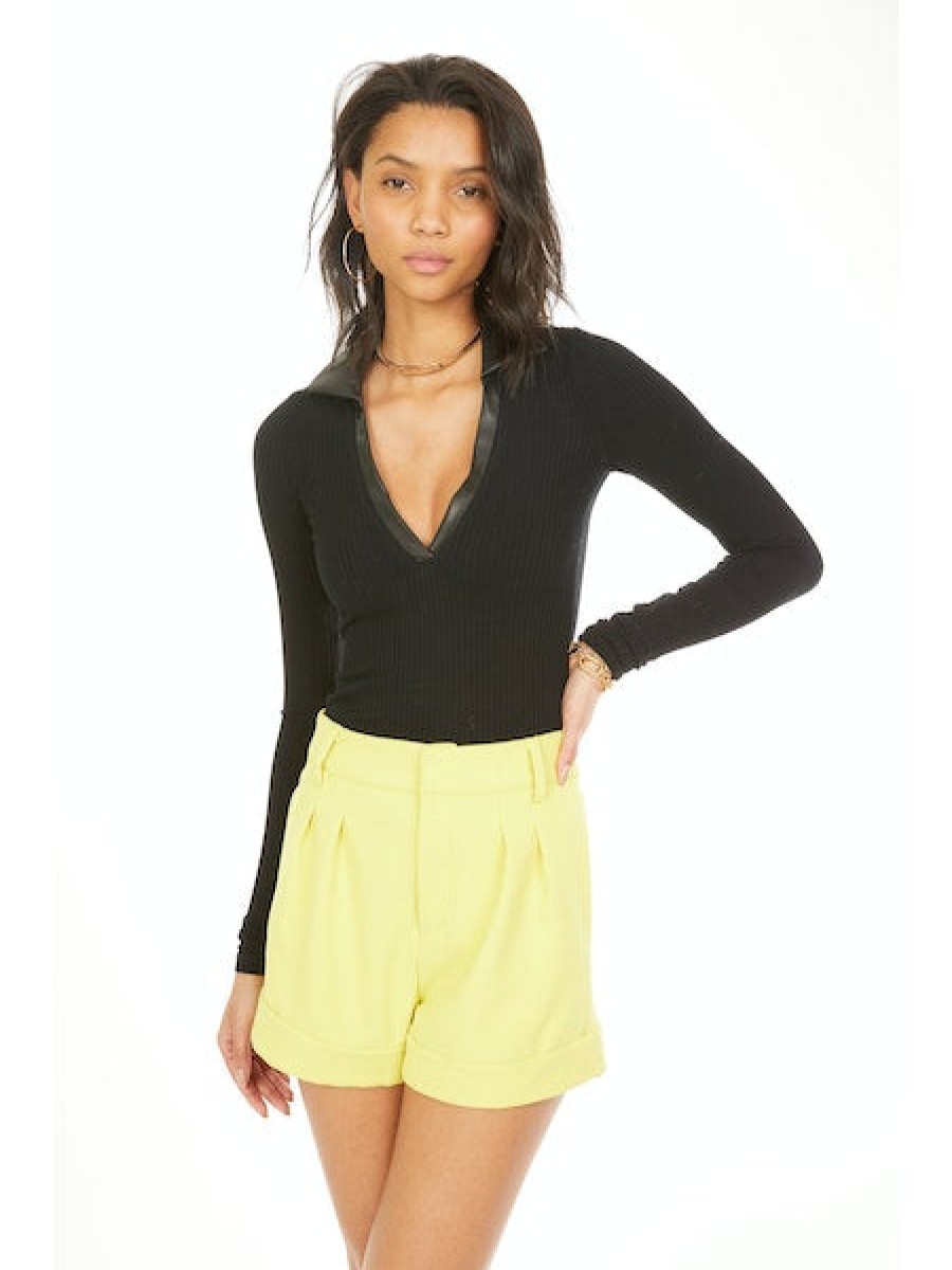 GENERATION LOVE Willa Polo Top In Black Tops