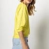 LILLA P Double V-Neck Dolman Sweater In Citrus Tops