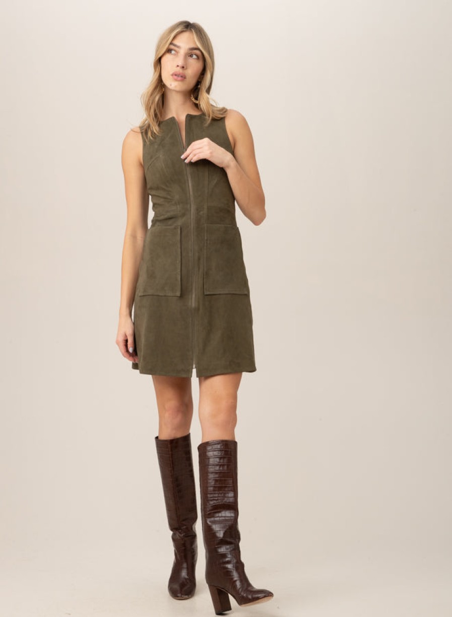 TRINA TURK Downtown Dress In Dark Olive Dress Shop