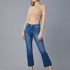 DL 1961 Bridget Cropped High Rise Jean In Mid Raw Bottoms