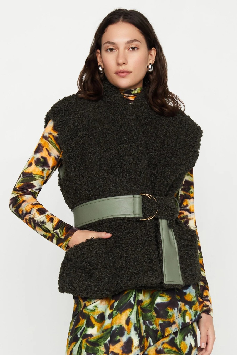 MARIE OLIVER Astrid Vest In Army Outerwear